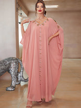 Vacation Loose Solid Color V-Neck Dress